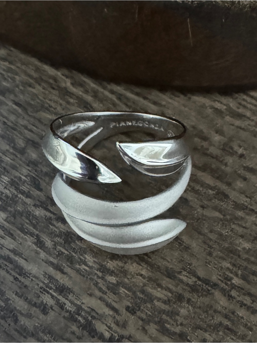 NWT - PIANEGONDA Sculpted Wrap Ring, Sterling Silver (925) - Size 6.75